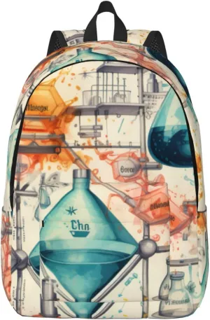 Chemistry Print Canvas Casual Lightweight Duffel Bag, Fashion Duffel Bag, Unisex Travel Backpack