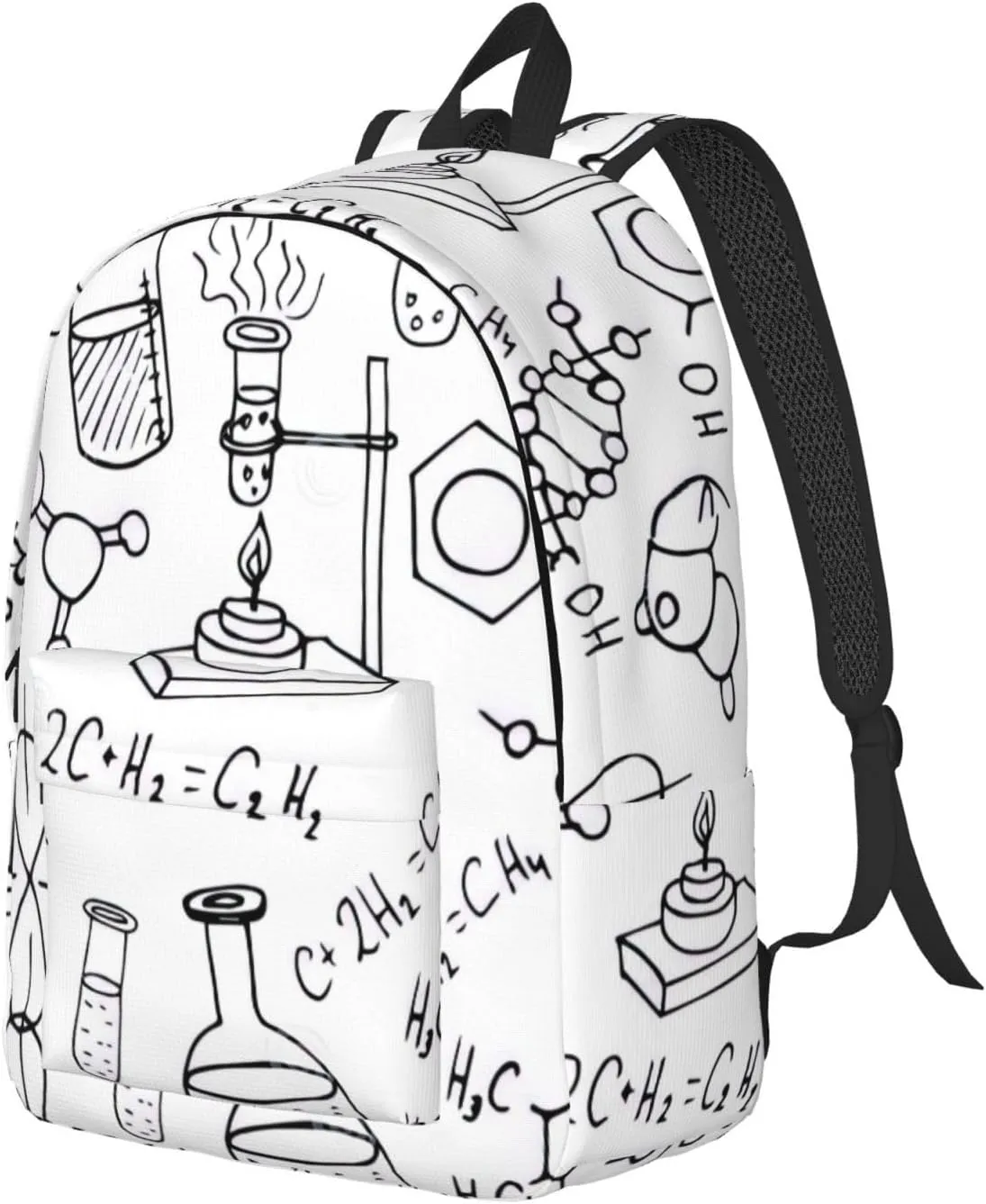 Chemistry Print Canvas Casual Lightweight Duffel Bag, Fashion Duffel Bag, Unisex Travel Backpack