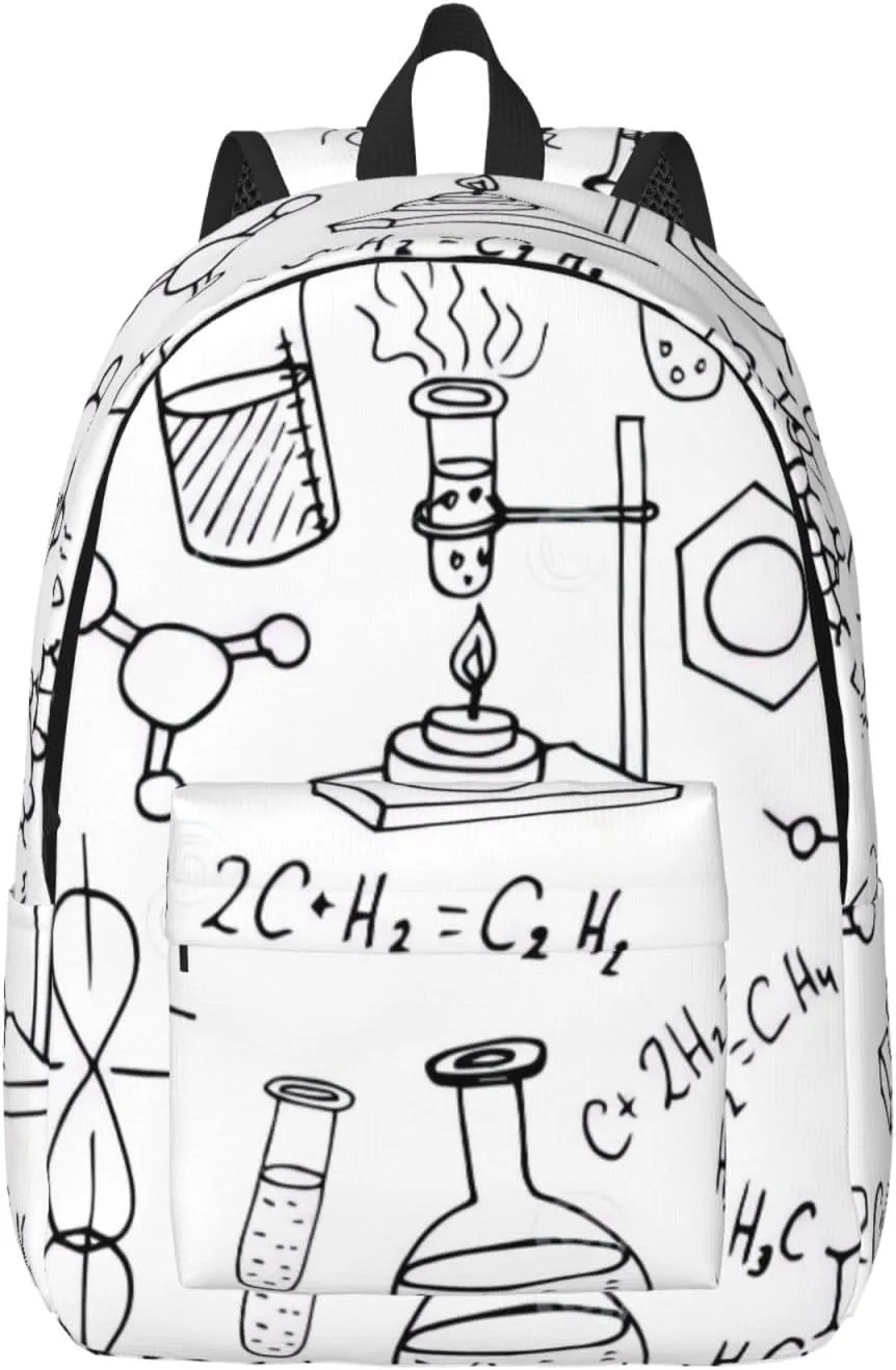 Chemistry Print Canvas Casual Lightweight Duffel Bag, Fashion Duffel Bag, Unisex Travel Backpack