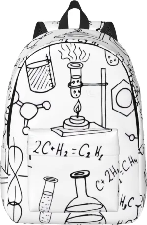 Chemistry Print Canvas Casual Lightweight Duffel Bag, Fashion Duffel Bag, Unisex Travel Backpack