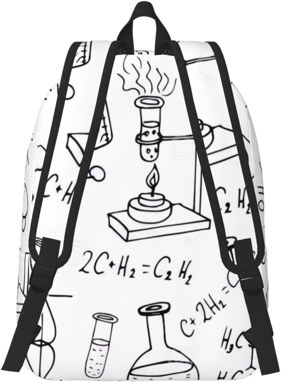 Chemistry Print Canvas Casual Lightweight Duffel Bag, Fashion Duffel Bag, Unisex Travel Backpack