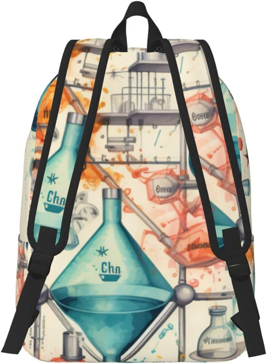 Chemistry Print Canvas Casual Lightweight Duffel Bag, Fashion Duffel Bag, Unisex Travel Backpack