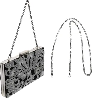 Chic Embroidered Bag Evening Clutch Chain Handle Perfect for Dinner Parties