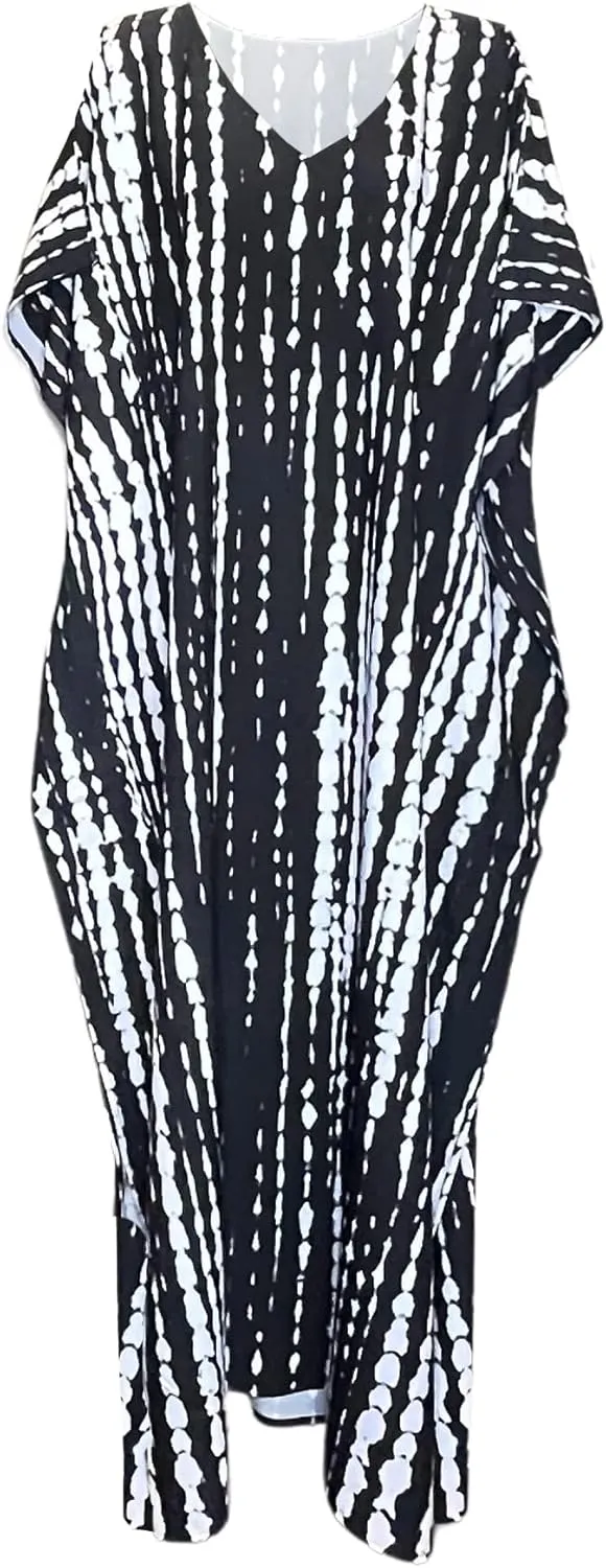 Chic Pullover Kaftan Summer Dresses for Women Provide Sunblock as Swimsuit Cover up