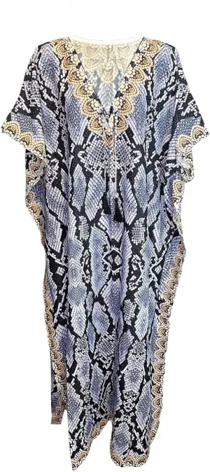 Chic Pullover Kaftan Summer Dresses for Women Provide Sunblock as Swimsuit Cover up