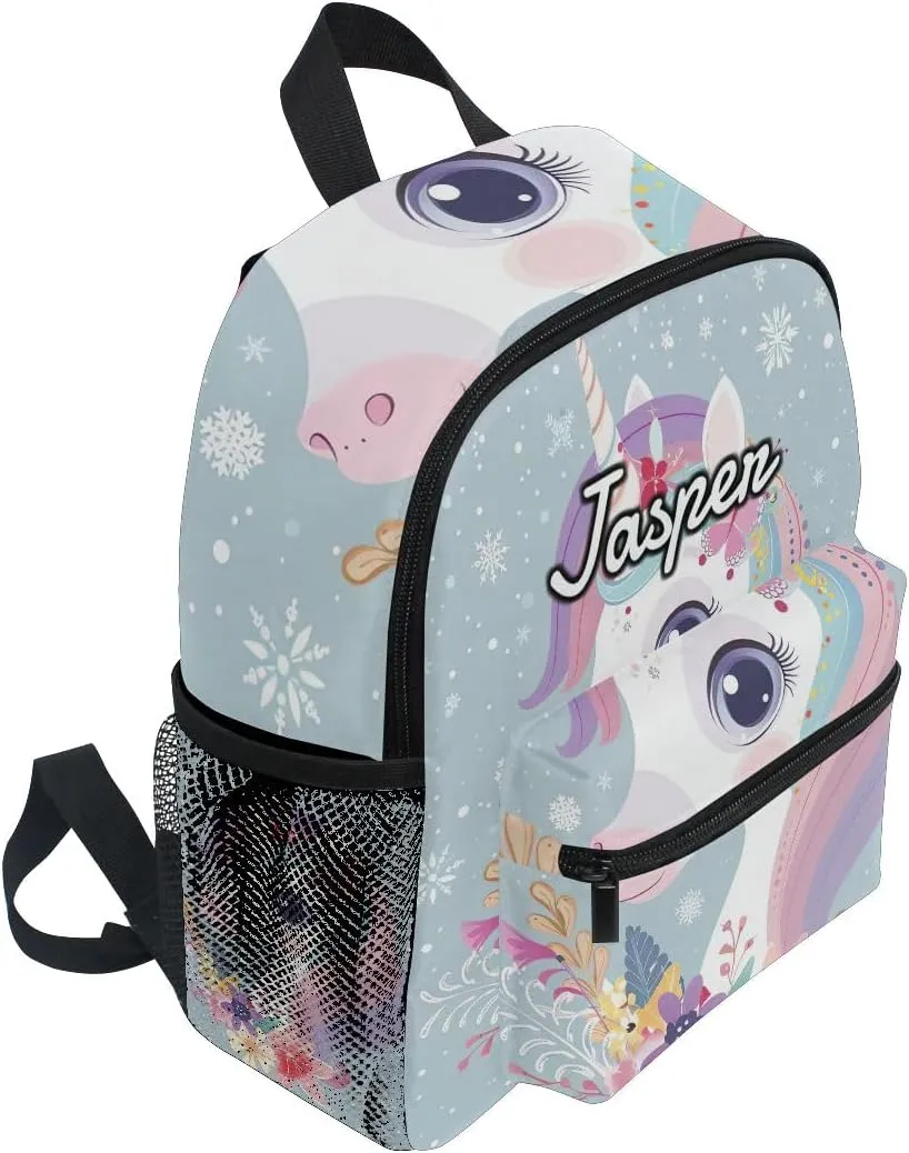 CHIFIGNO Custom Backpack with Name, Personalized Kid's Toddler Backpack for Boys Girls, Customized Schoolbag for School Travel