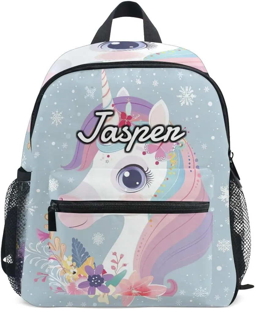 CHIFIGNO Custom Backpack with Name, Personalized Kid's Toddler Backpack for Boys Girls, Customized Schoolbag for School Travel