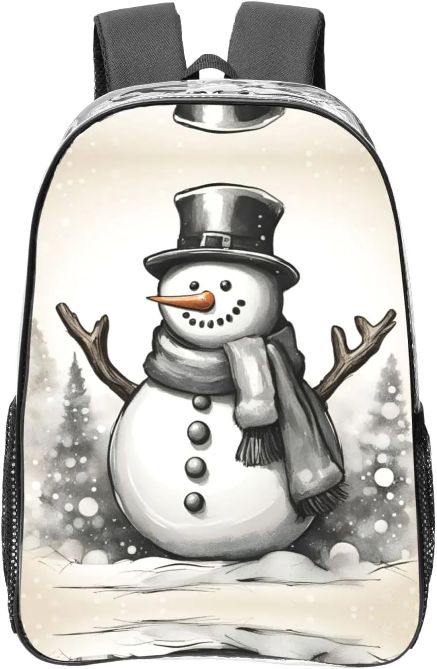 christmas snowman 1 Print Large Clear PVC Backpack Men Women Suitable Bag Stadium Event Outdoor Sport Travel