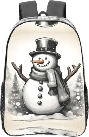 christmas snowman 1 Print Large Clear PVC Backpack Men Women Suitable Bag Stadium Event Outdoor Sport Travel