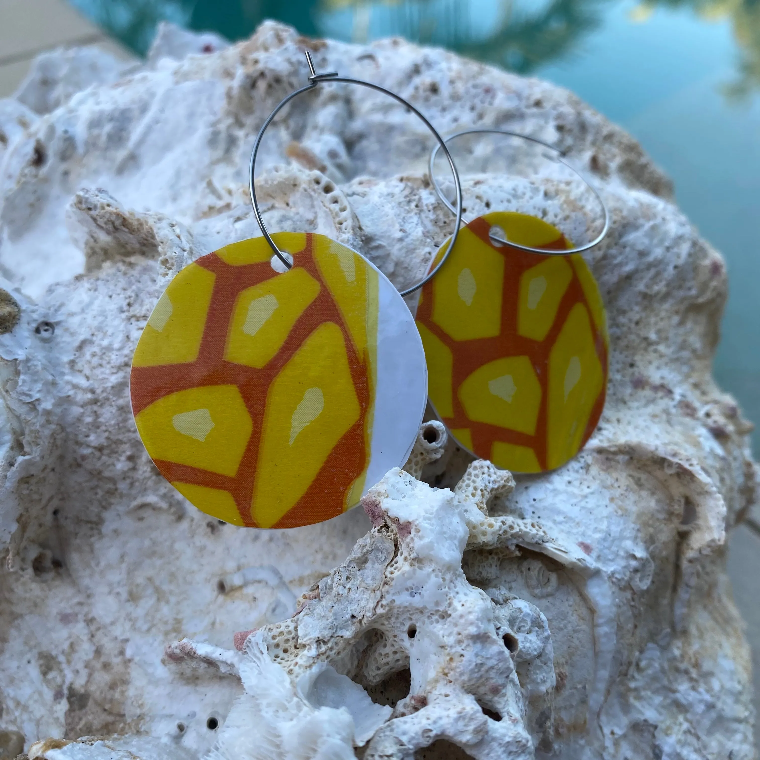 Circle Earrings from recycled pool inflatables - variety of colours