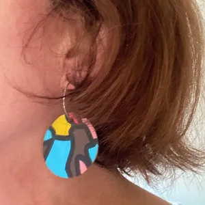 Circle Earrings from recycled pool inflatables - variety of colours