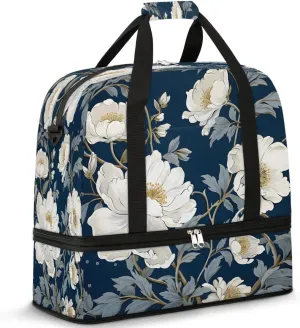 Classic Garden Elegance Travel Duffel Bag, Travel Essentials, Gym Bag for Women, Weekender Overnight Bag With Shoes Compartment, Carry On Bags for Airplanes