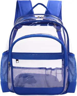 Clear Backpack,Heavy Duty Clear Bookbag See Through Backpack Large Clear Bag for School College Work Travel Security,Blue