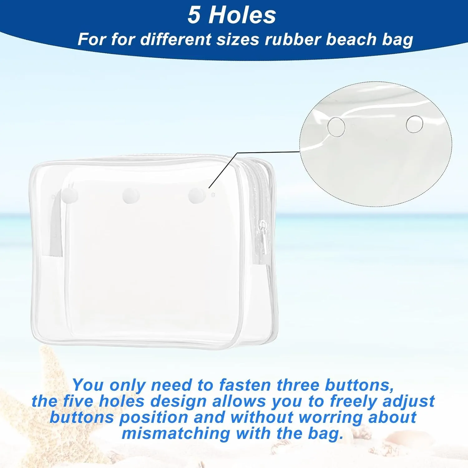 Clear Insert Bag Accessories for Beach Tote Bag, Clear Travel Storage Inner Pouch for Cosmetic, Toiletry & Makeup Brush Organizer Divider