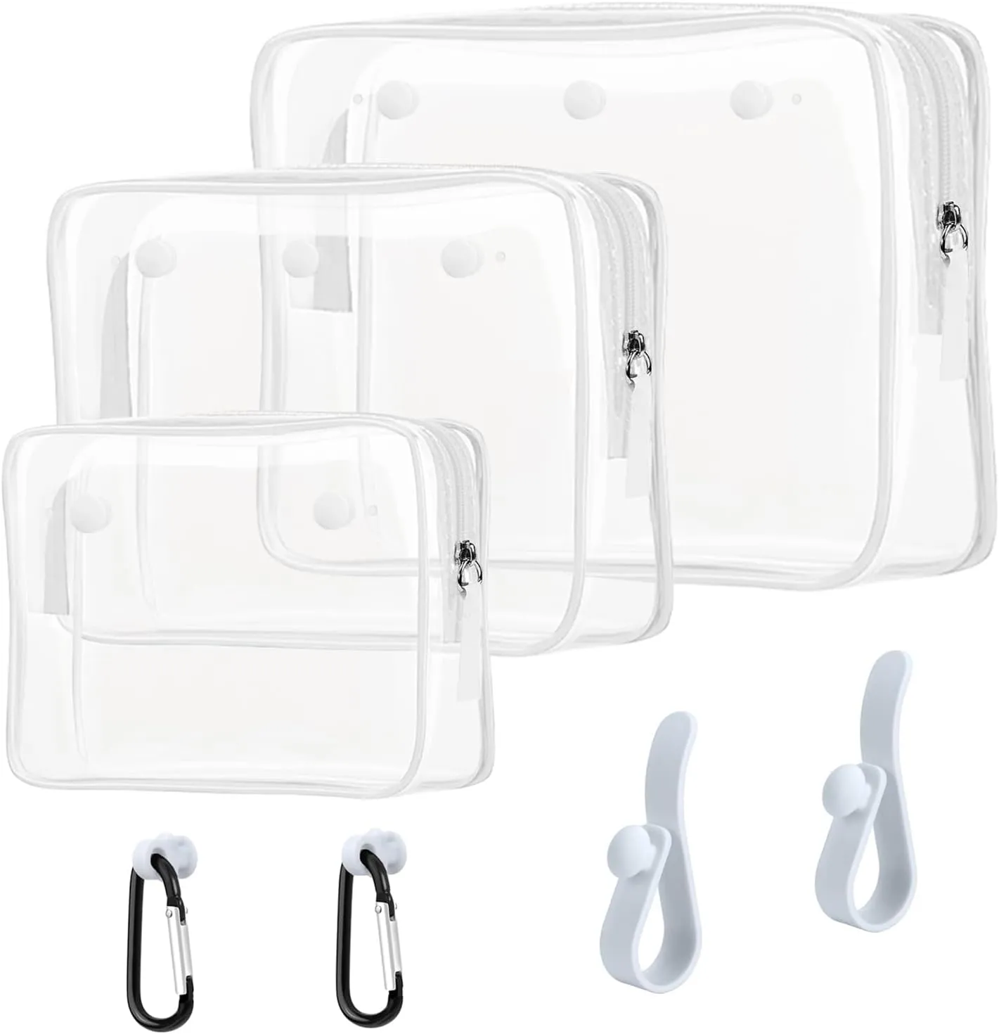 Clear Insert Bag Accessories for Beach Tote Bag, Clear Travel Storage Inner Pouch for Cosmetic, Toiletry & Makeup Brush Organizer Divider
