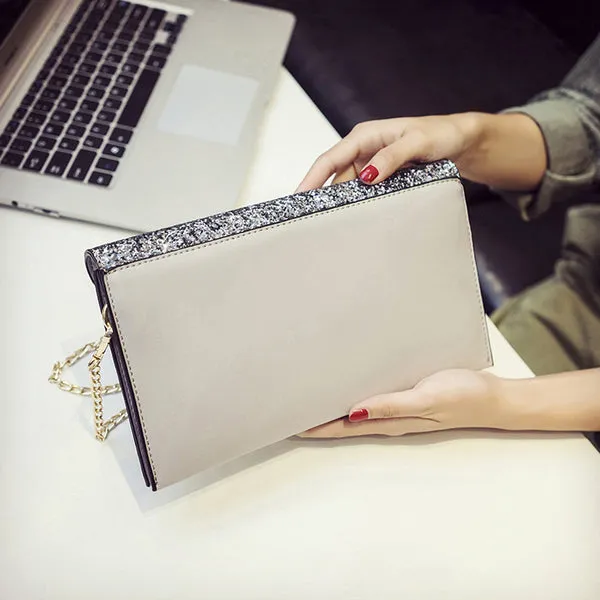 CM-BG103072 Women Seoul Style Brightly Sequin Patchwork Mini Clutch Bag (Available in 3 colors)