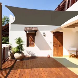 Coarbor 10'x10' Sun Shade Sail Outdoor Canopy Cover Rectangle Heavy Duty Shade Cloth for Backyard Yard Deck Patio Garden Outdoor, Brown