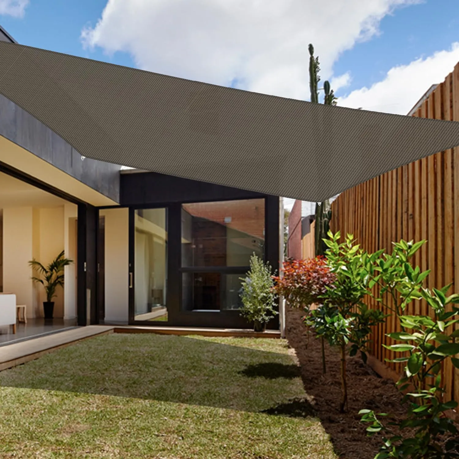 Coarbor 10'x10' Sun Shade Sail Outdoor Canopy Cover Rectangle Heavy Duty Shade Cloth for Backyard Yard Deck Patio Garden Outdoor, Brown