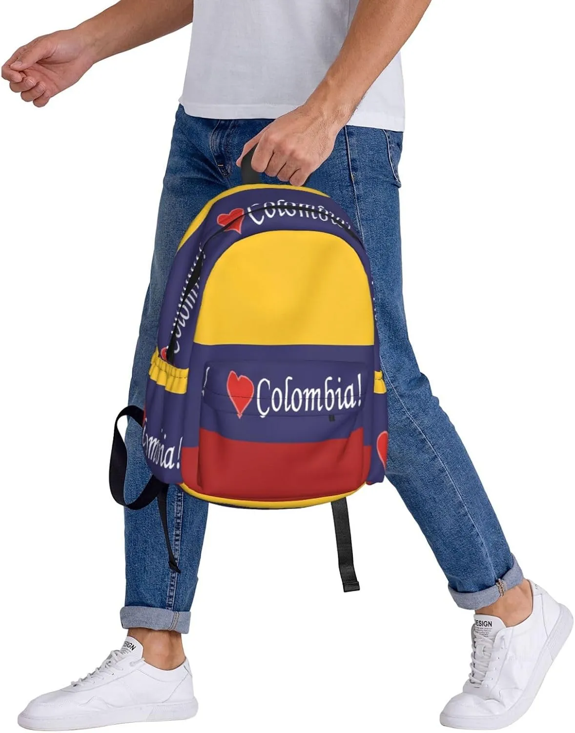 Colombian Colombia Flag Large Travel Backpack Casual Backpacks Laptop Daypack Working Rucksack Lightweight Back Pack Sports Bag with Adjustable Shoulder Strap