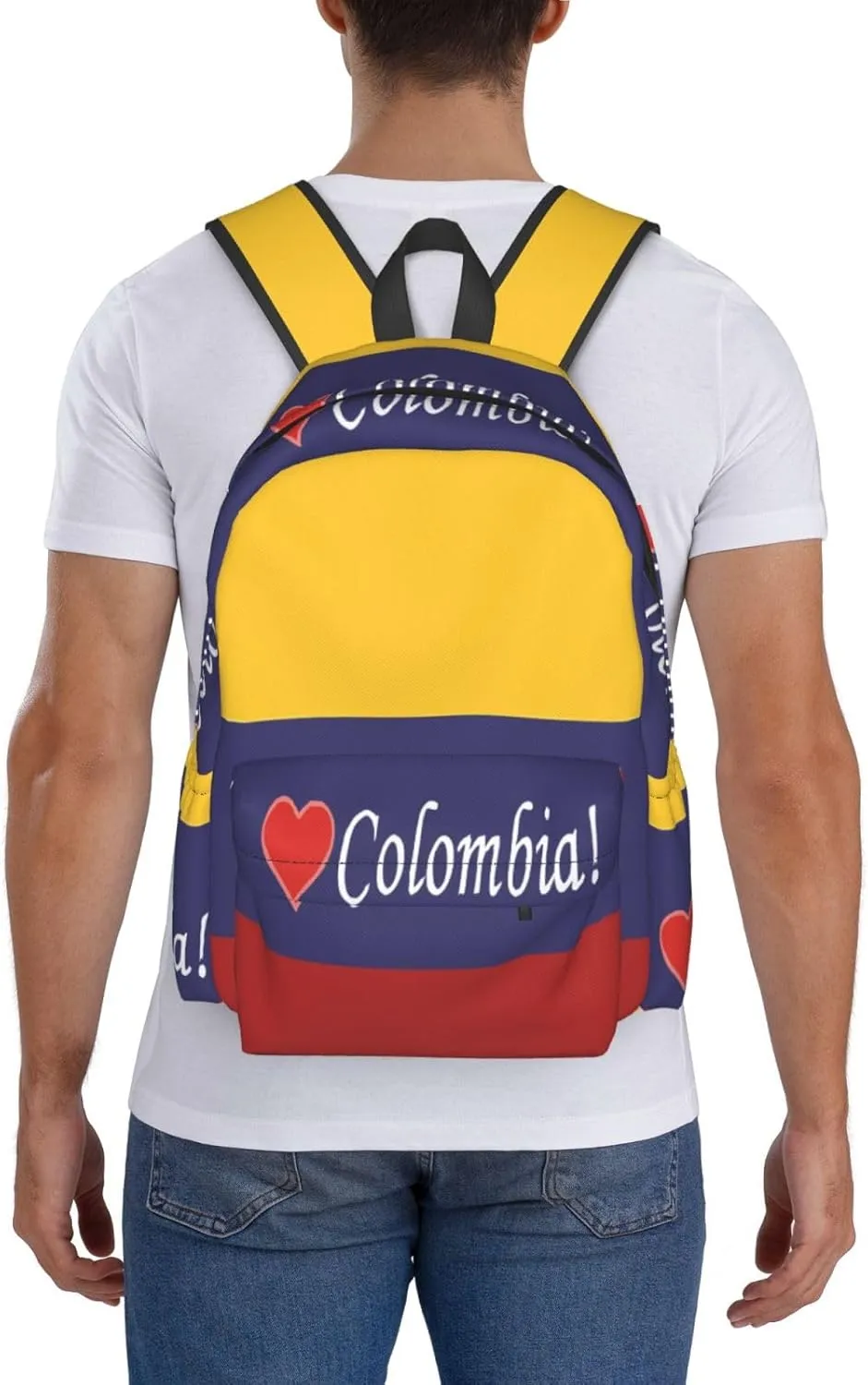 Colombian Colombia Flag Large Travel Backpack Casual Backpacks Laptop Daypack Working Rucksack Lightweight Back Pack Sports Bag with Adjustable Shoulder Strap