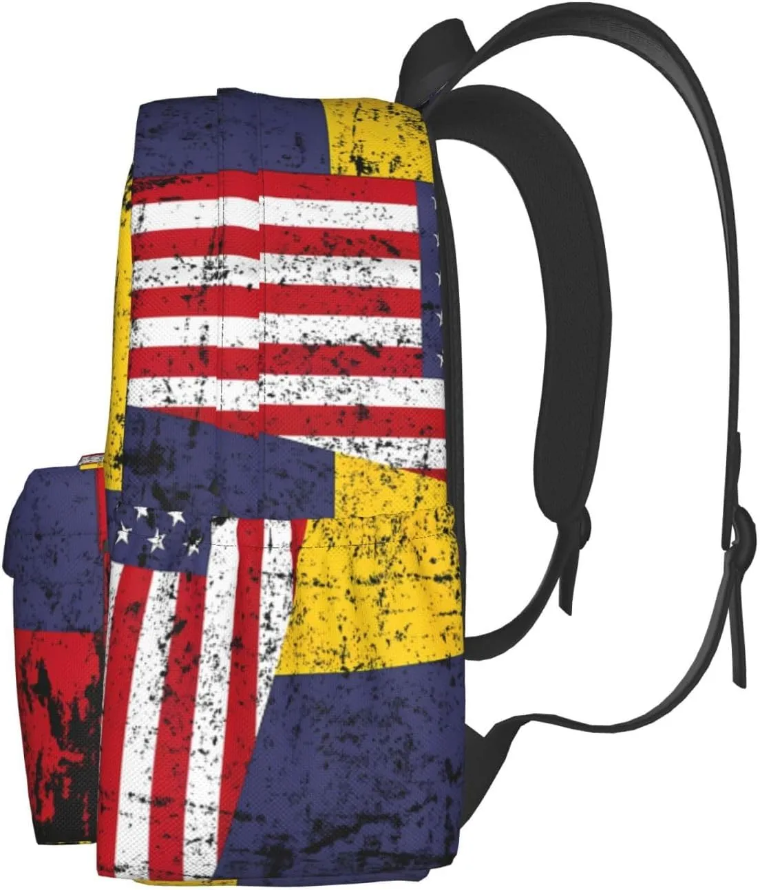 Colombian Roots Half American Flag Colombia Large Travel Backpack Casual Backpacks Laptop Daypack Working Rucksack Lightweight Back Pack Sports Bag with Adjustable Shoulder Strap