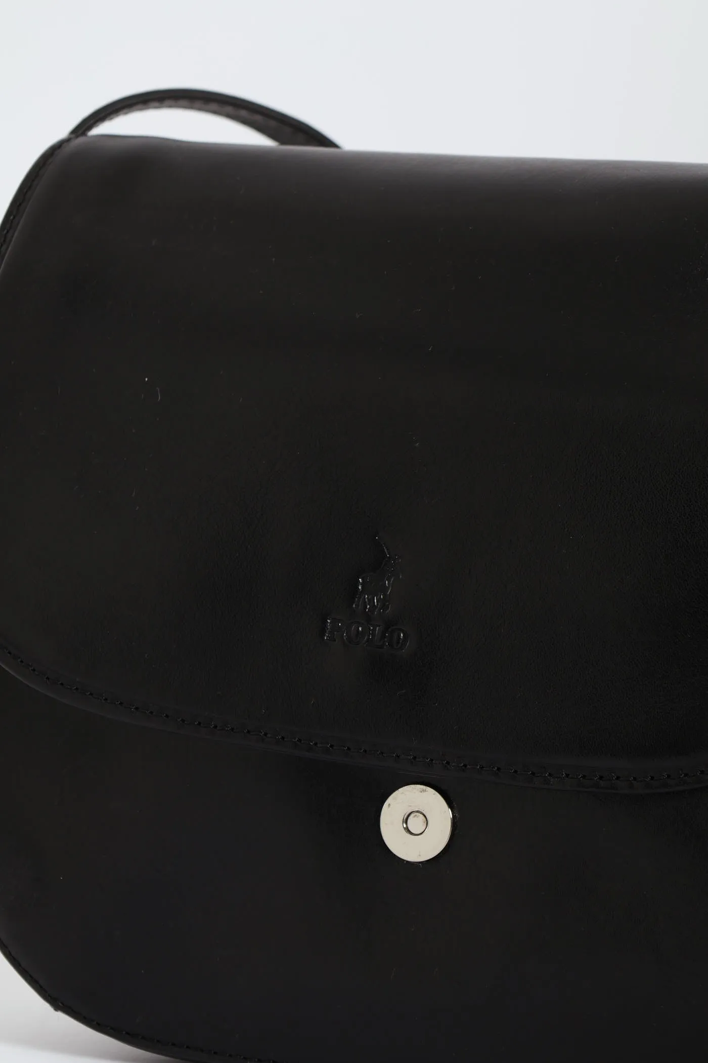 Colorado Leather Flap Over Bag - Black