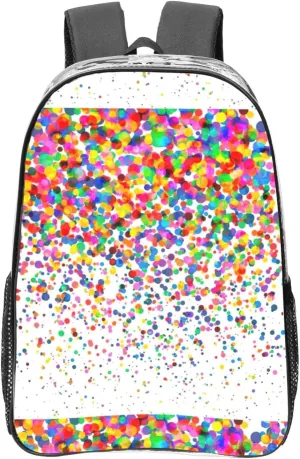 Colored dots art Print Large Clear PVC Backpack Men Women Suitable Bag Stadium Event Outdoor Sport Travel