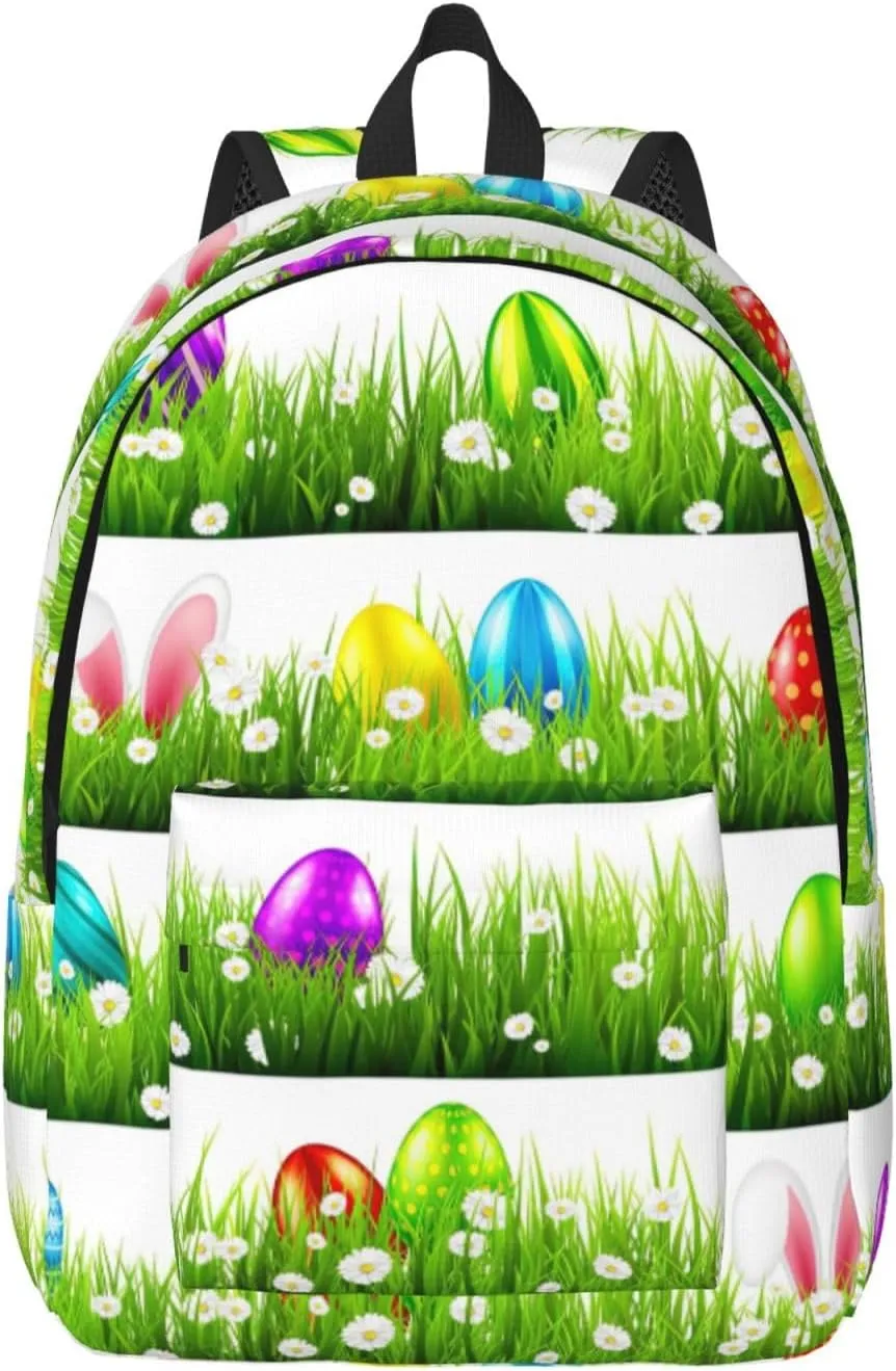 Colorful Easter Egg Canvas Casual Lightweight Duffel Bag, Fashion Duffel Bag, Casual Daypack, Unisex Travel Backpack