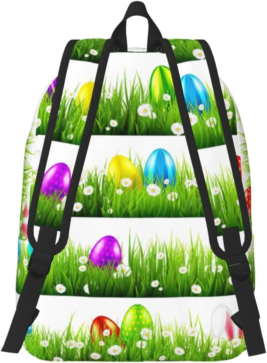 Colorful Easter Egg Canvas Casual Lightweight Duffel Bag, Fashion Duffel Bag, Casual Daypack, Unisex Travel Backpack
