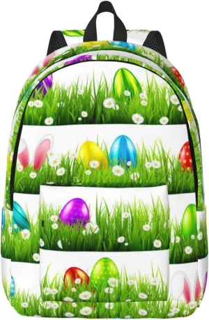Colorful Easter Egg Canvas Casual Lightweight Duffel Bag, Fashion Duffel Bag, Casual Daypack, Unisex Travel Backpack