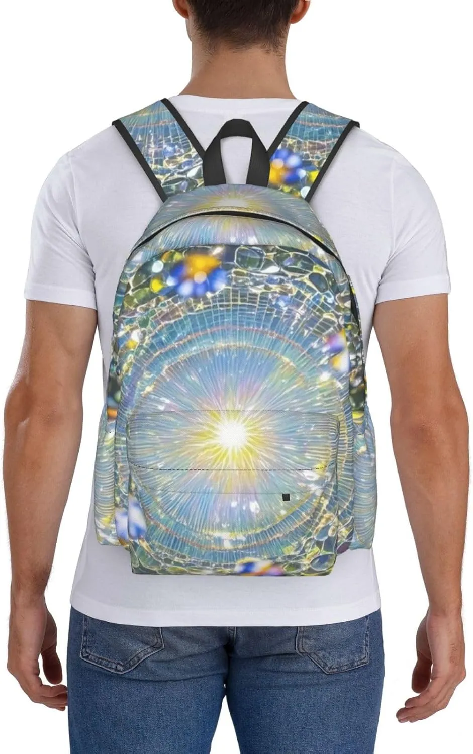 Colorful Glass Light Tunnel Adult Backpacks 15 Inch Laptop Backpack Travel Bag for Men Women Gifts