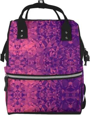 Colorful Polygon Frequency Polygondiaper Bag Backpack Multifunction Travel Pack Changing Bags
