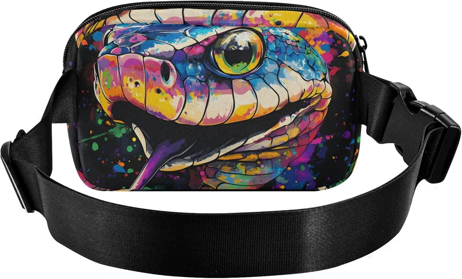Colorful Snake Head Women Fanny Packs Anti Theft Belt Bag Waterproof Trendy Waist Pouches for Men