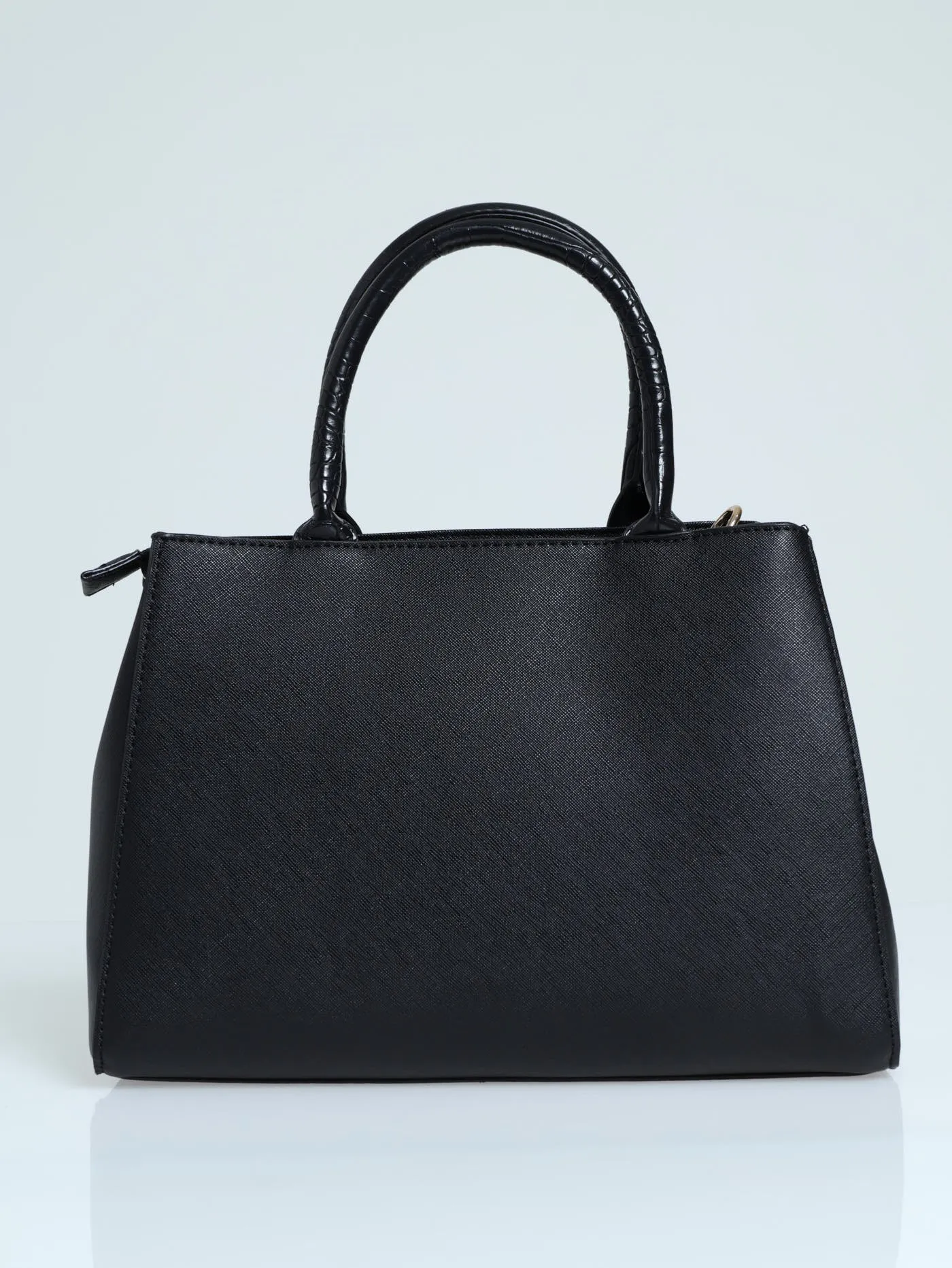 Colour Block Tote Bag - Black