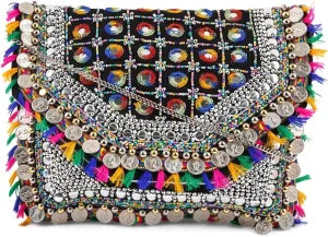 Colourfull Madness Mirror and Beads Embroidered Banjara Bag