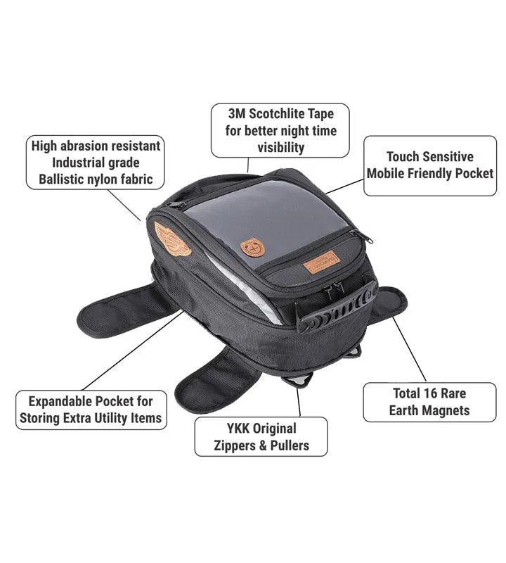 Combo 13: Stallion 50L Saddle Bag   Jaws Mini Magnetic 18L Tank Bag