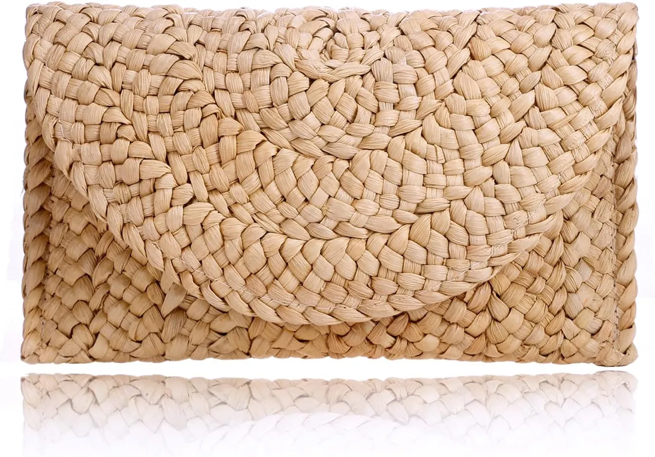 COOKOOKY Straw Clutch Handbag Summer Beach Straw Purse for Women woven Envelope Bag