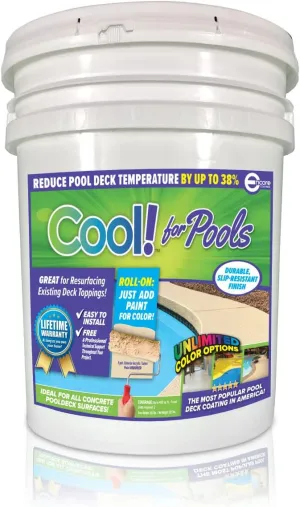 Cool Decking Pool Deck Paint For Coating - Waterproof Concrete Paint that Repairs, Seals, and Cools Your Surfaces - Covers 150 Square Feet