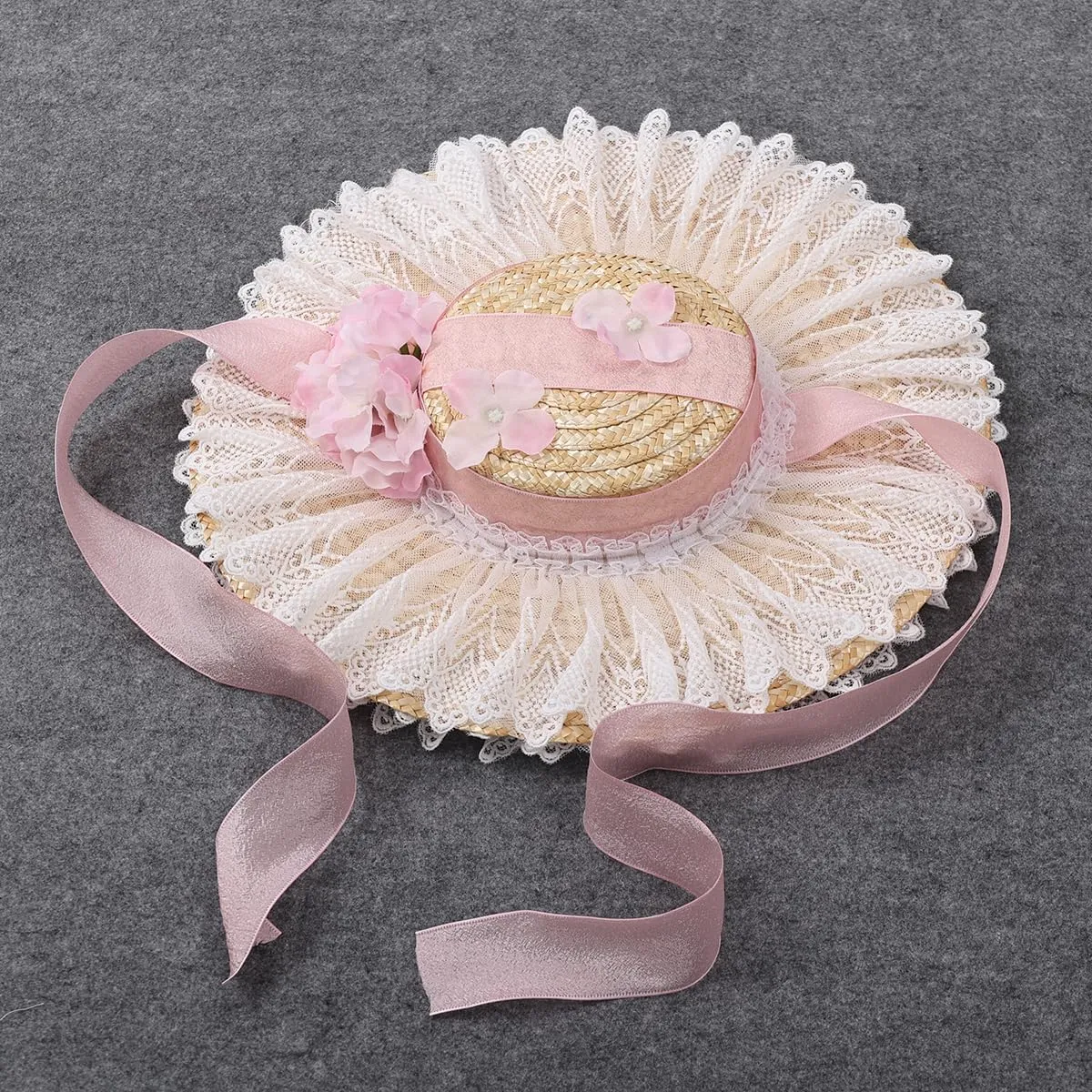 COSDREAMER Girls Women Victorian Tea Party Sun Hat Bows Flowers Straw Hats