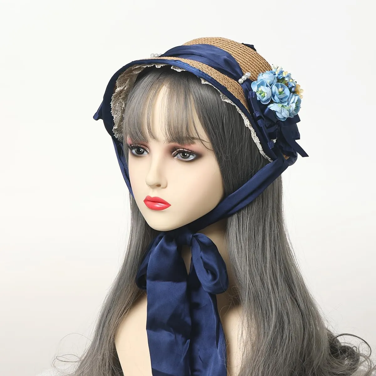 COSDREAMER Womens Victorian Hat Vintage Tea Party Sun Hat Flat