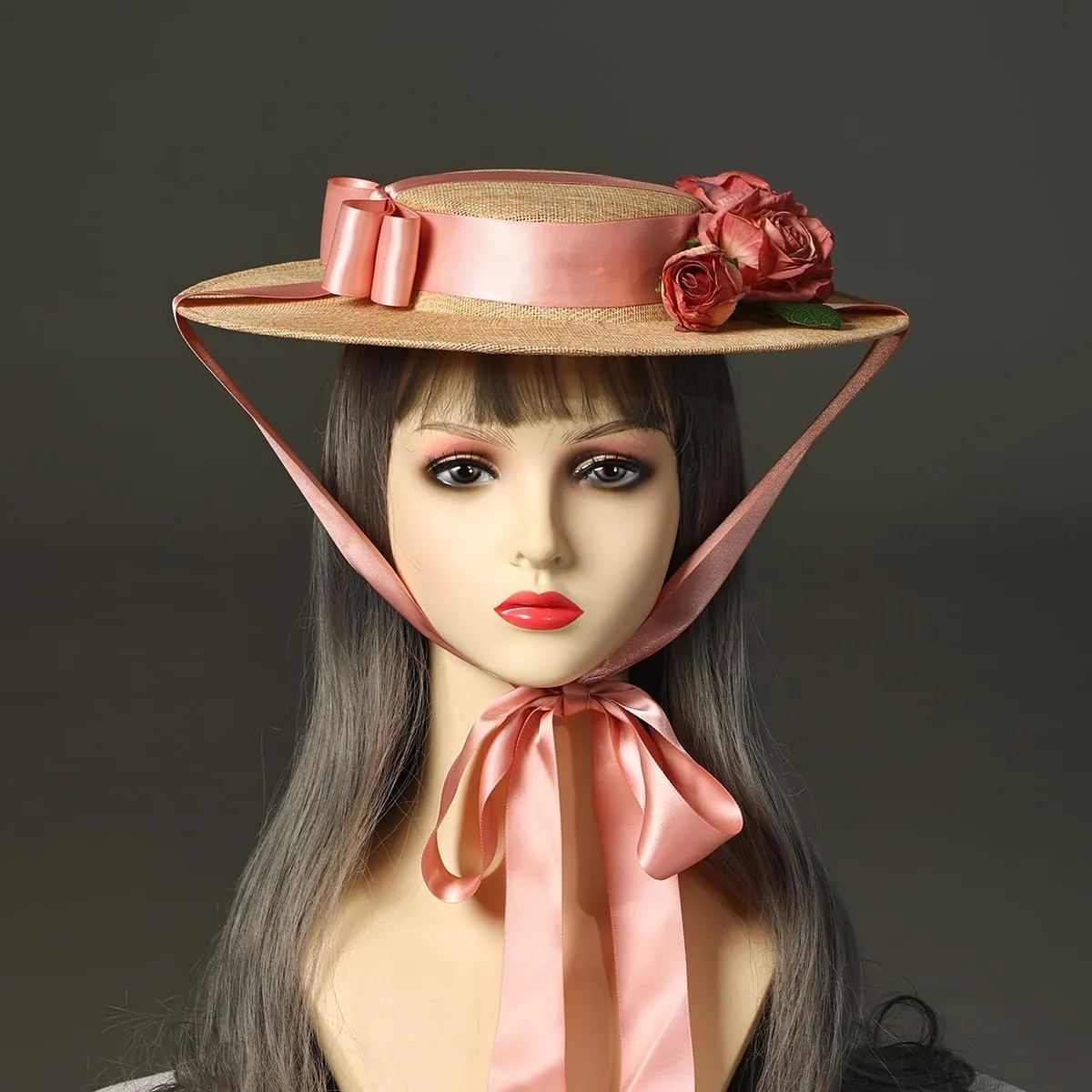 COSDREAMER Womens Victorian Hat Vintage Tea Party Sun Hat Flat