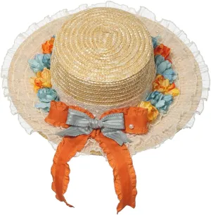 COSDREAMER Womens Victorian Hat Vintage Tea Party Sun Hat Flat