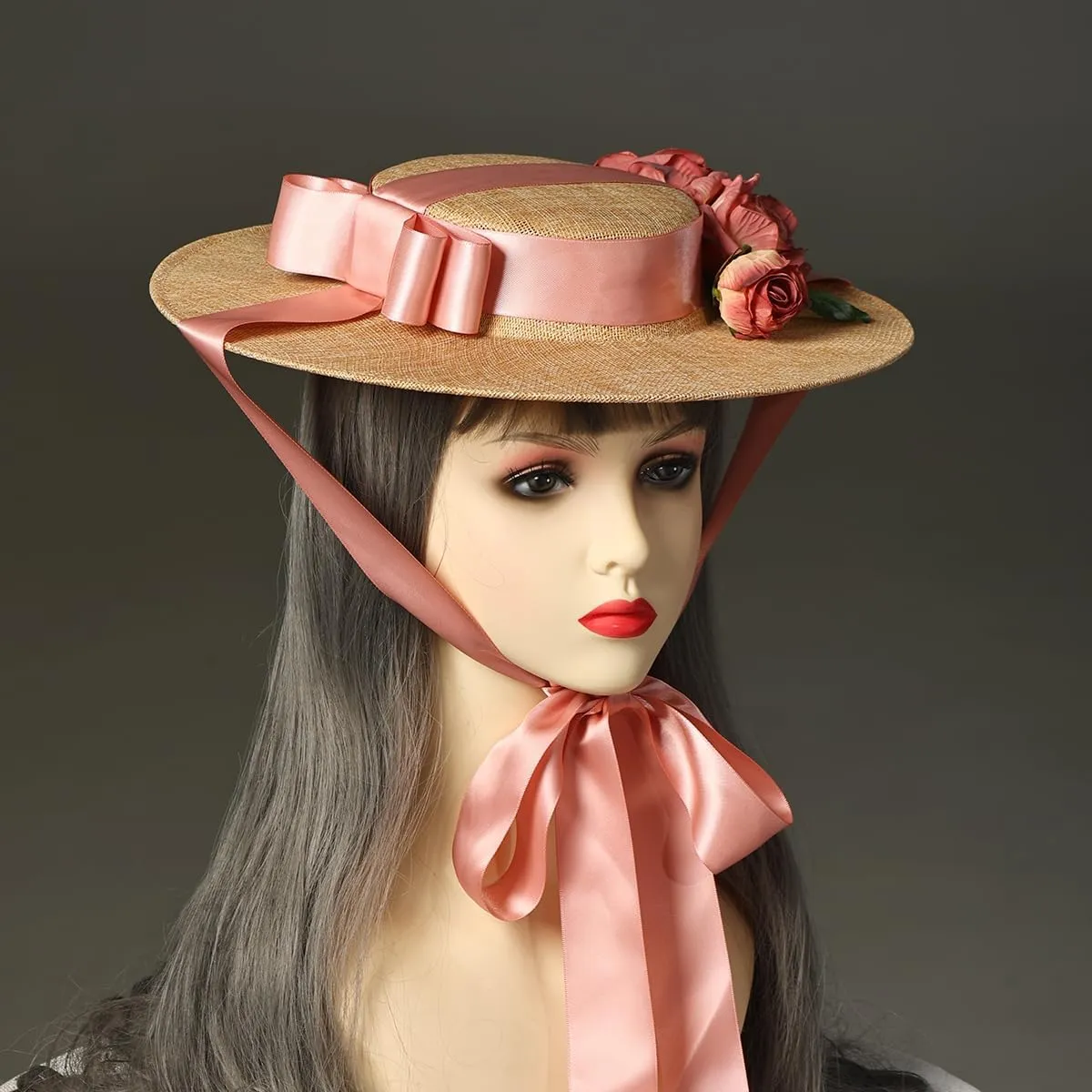 COSDREAMER Womens Victorian Hat Vintage Tea Party Sun Hat Flat