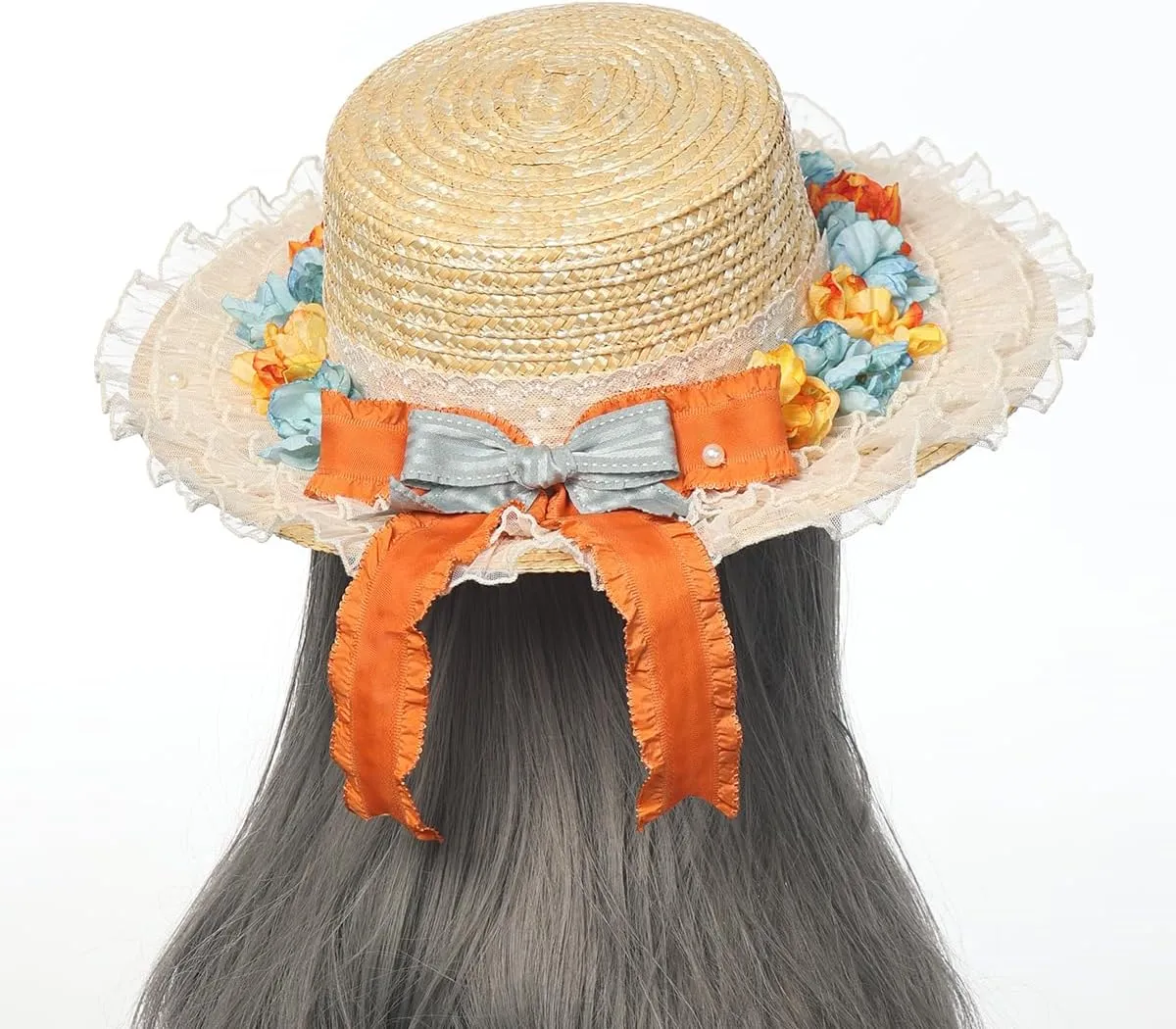 COSDREAMER Womens Victorian Hat Vintage Tea Party Sun Hat Flat