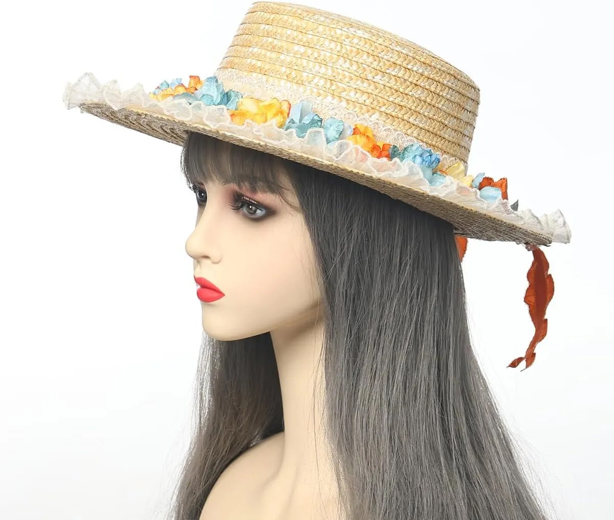 COSDREAMER Womens Victorian Hat Vintage Tea Party Sun Hat Flat