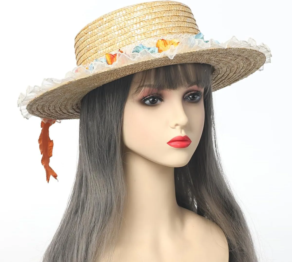 COSDREAMER Womens Victorian Hat Vintage Tea Party Sun Hat Flat