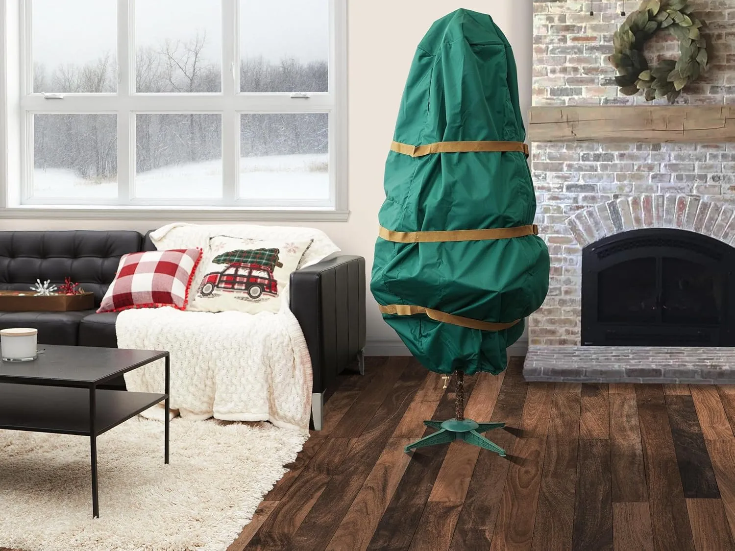 Covermates Keepsakes Upright Christmas Tree Storage Bag – Superior Protection, Cinch Straps – Holiday Storage, Green
