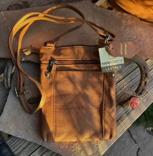 Cowhide Leather Crossbody Cell Handbag
