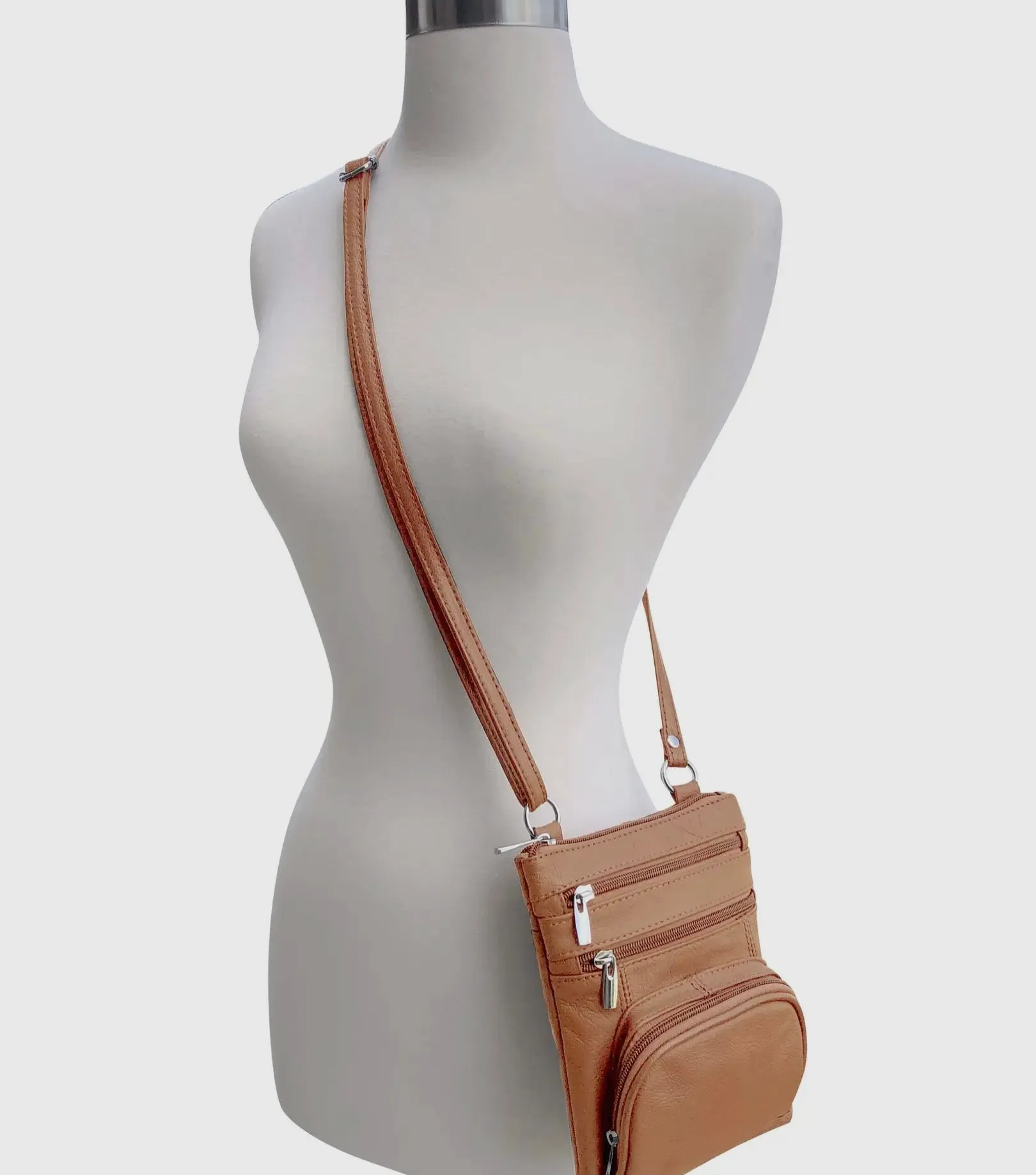 Cowhide Leather Crossbody Cell Handbag