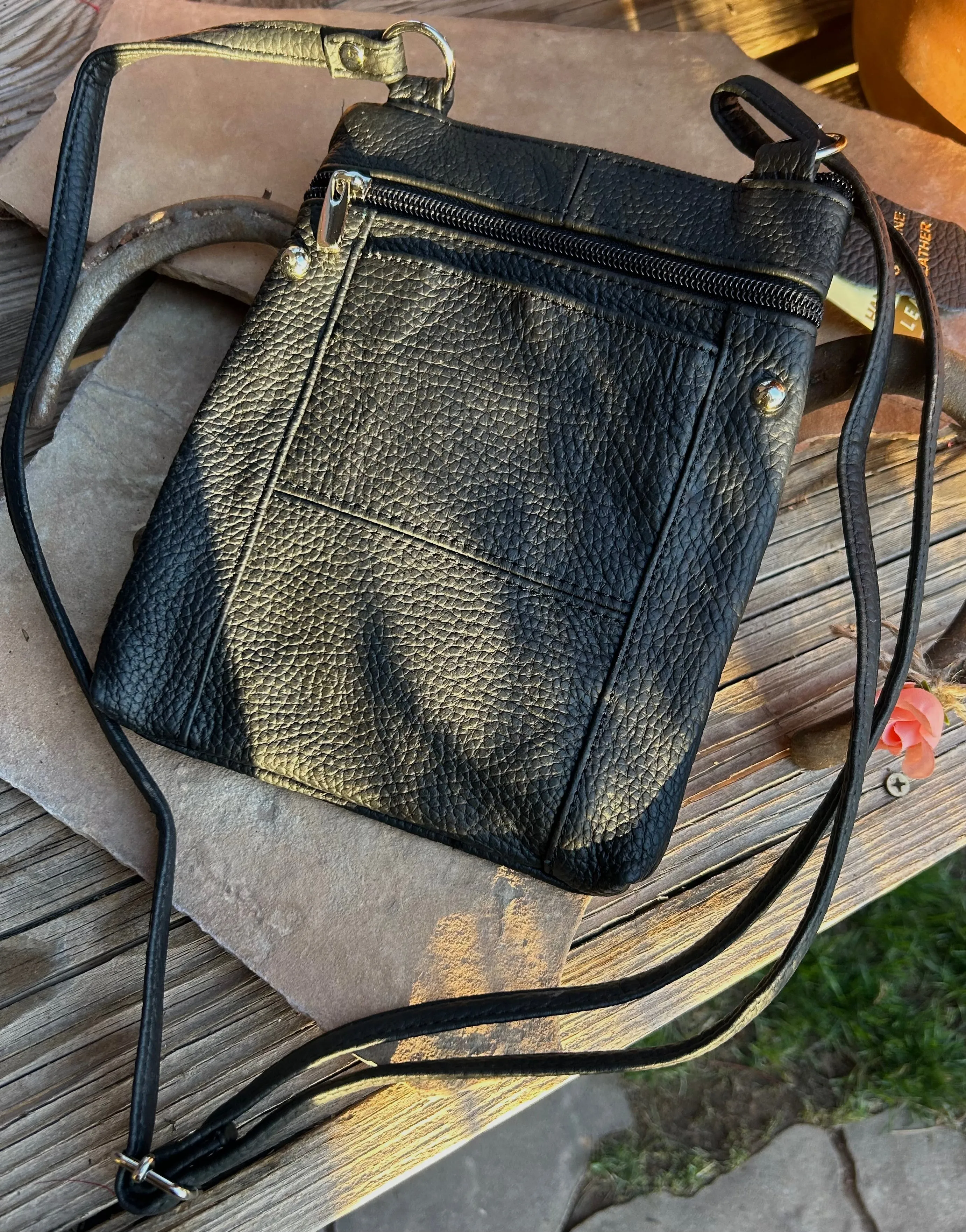 Cowhide Leather Crossbody Cell Handbag